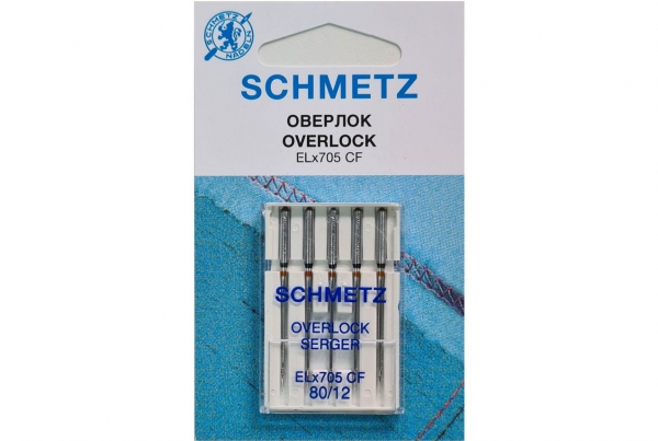 Иглы Schmetz для оверлока ELx705 CF №80, 5 шт в Набережных Челнах
