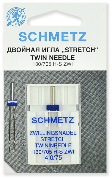 Иглы Schmetz стрейч двойные 130/705 H-S ZWI 4,0/75, 1 шт в Набережных Челнах